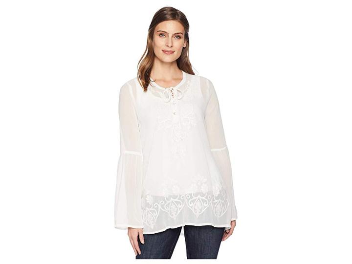Roper 2170 Georgette Peasant (white) Women's Clothing