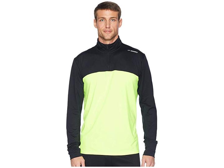 Brooks Nightlife Dash 1/2 Zip (black/nightlife) Men's Long Sleeve Pullover