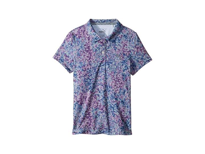 Puma Golf Kids Floral Polo (little Kids/big Kids) (majesty) Girl's Short Sleeve Knit