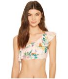 Isabella Rose Blossoms Asymmetrical Bikini Top (multi) Women's Swimwear