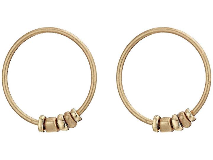Robert Lee Morris Mixed Beaded Gypsy Hoop Earrings (gold) Earring