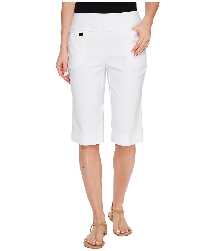 Lisette L Montreal Solid Magical Lycra Bermuda Shorts (white) Women's Shorts