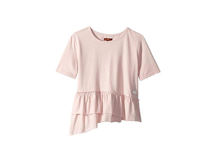 7 For All Mankind Kids Ruffle Hem Tee Shirt (big Kids) (violet Ice) Girl's T Shirt