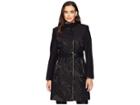 Vince Camuto Belted Mixed Media Wool Coat R1151 (jacquard) Women's Coat