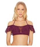 Becca By Rebecca Virtue Color Play Off The Shoulder Bra (raisin) Women's Swimwear
