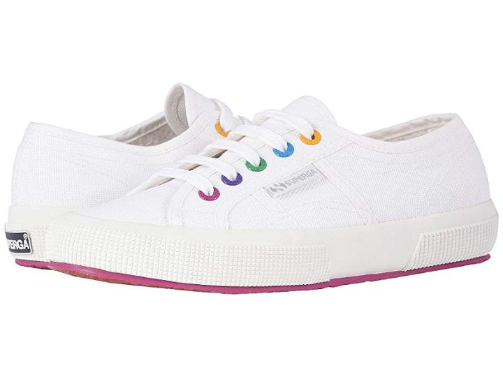Superga 2750 Coloreycotw Sneaker (white/fuchsia) Women's Lace Up Casual Shoes