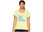 Life Is Good Every Day Is Saturday Crusher Scoop Neck T-shirt (happy Yellow) Women's T Shirt