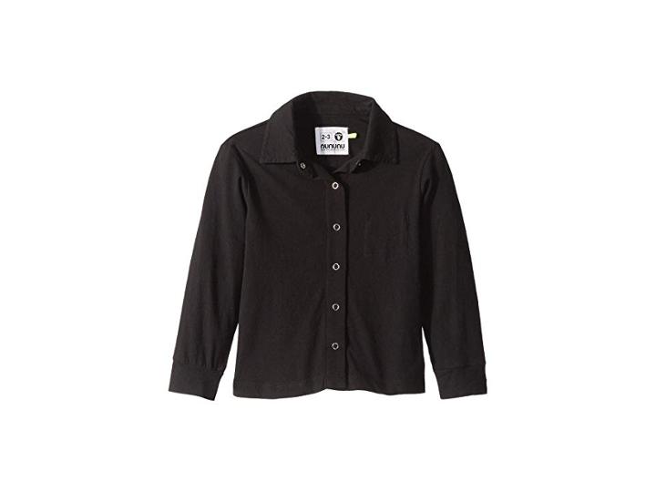 Nununu Button Shirt (toddler/little Kids) (black) Boy's Long Sleeve Button Up