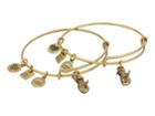 Alex And Ani Charity By Design Side By Side Set Of 2 Expandable Wire Bangles (shiny Gold) Bracelet