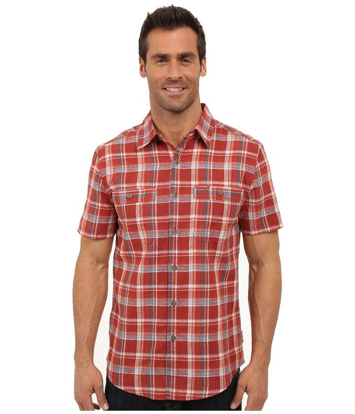 Royal Robbins Shasta Plaid Short Sleeve Shirt (dark Paprika) Men's Short Sleeve Button Up