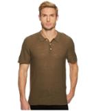 7 For All Mankind Short Sleeve Sweater Polo (army) Men's Sweater