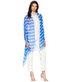 Lauren Ralph Lauren Talia Viscose Wrap (mosaic Blue) Women's Clothing