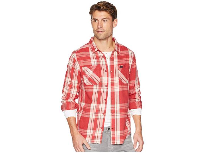 Rvca Wasted Flannel (garnet) Men's Clothing