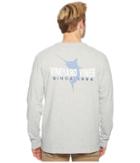 Vineyard Vines Long Sleeve 98 Marlin Pocket Tee (gray Heather) Men's T Shirt