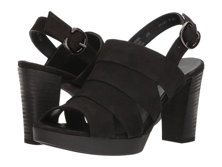 Paul Green Reba Sandal (black Soft Nubuck) High Heels