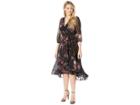 Gabby Skye Ruffle Chiffon Dress (black/rose) Women's Dress