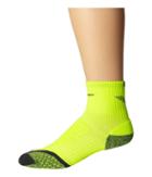 Nike Nike Elite Running Cushion Quarter (volt/anthracite/anthracite) Quarter Length Socks Shoes