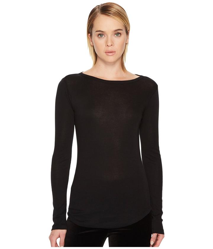 Vince Shirttail Long Sleeve (black) Women's Clothing