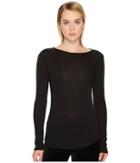 Vince Shirttail Long Sleeve (black) Women's Clothing