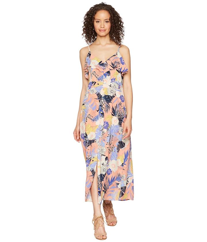 Sanctuary Isabella Button Down Maxi Dress (papaya Love) Women's Dress