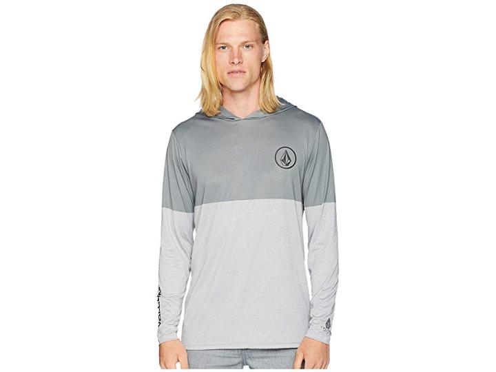 Volcom Lido Heather Block Long Sleeve (pewter) Men's Clothing
