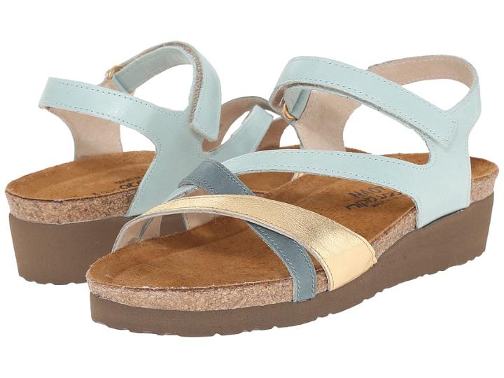 Naot Sophia (celadon Leather/gold Leather/sea Green Leather) Women's Sandals