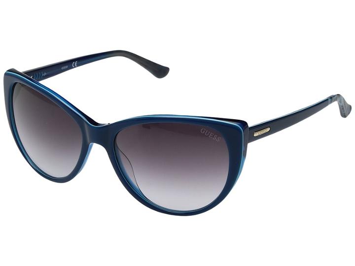 Guess Gu7427 (shiny Blue/gradient Smoke) Fashion Sunglasses