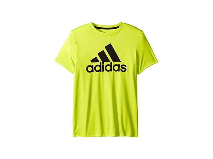 Adidas Kids Badge Of Sport Tee (big Kids) (bright Yellow) Boy's T Shirt