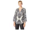 Hale Bob Urban Nomad Printed Rayon Snake Jaquard Faistina Top (black) Women's Clothing