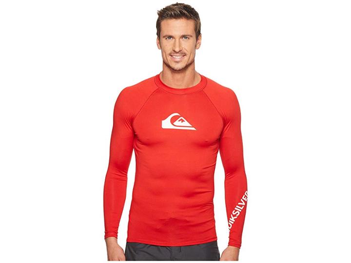 Quiksilver All Time Long Sleeve Rashguard (quik Red) Men's Swimwear