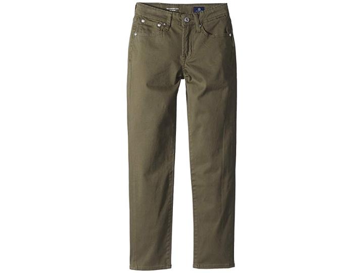 Ag Adriano Goldschmied Kids Slim Straight Sueded Twill Pants (big Kids) (al Green) Boy's Casual Pants