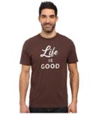 Life Is Good Life Is Good(r) Script Crusher Tee (darkest Brown) Men's T Shirt