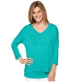 Tribal 3/4 Sleeve V-neck Jersey Layer Top (kelly Green) Women's Long Sleeve Pullover