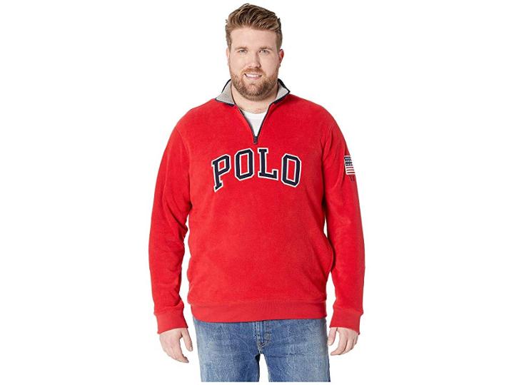Polo Ralph Lauren Big Tall Polar Fleece 1/2 Zip (ralph Red) Men's Coat