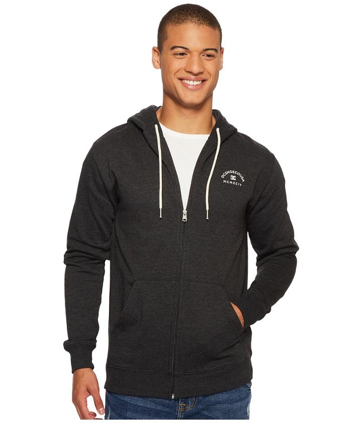 Dc Rebel Zip Hoodie (black) Men's Sweatshirt