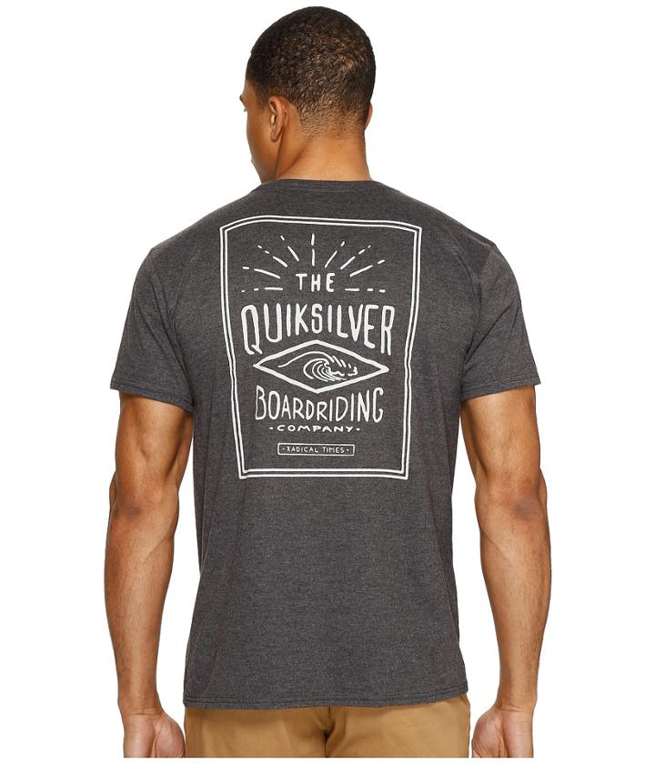 Quiksilver Double Lines Tee (charcoal Heather) Men's T Shirt