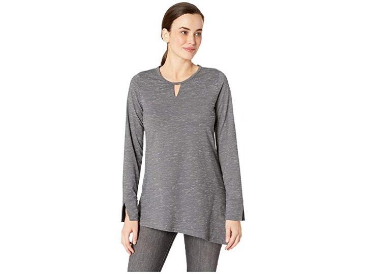 Exofficio Wanderluxtm Marl Tunic (black Heather) Women's Long Sleeve Pullover