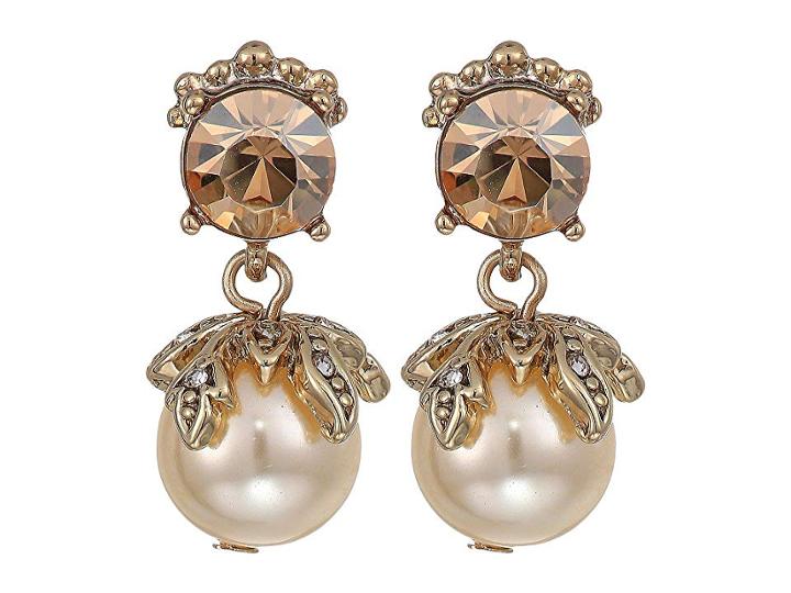 Marchesa Small Post Double Drop Earrings (gold/silk Multi) Earring