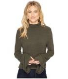 Project Social T Becca Funnel Neck (black Olive) Women's Clothing