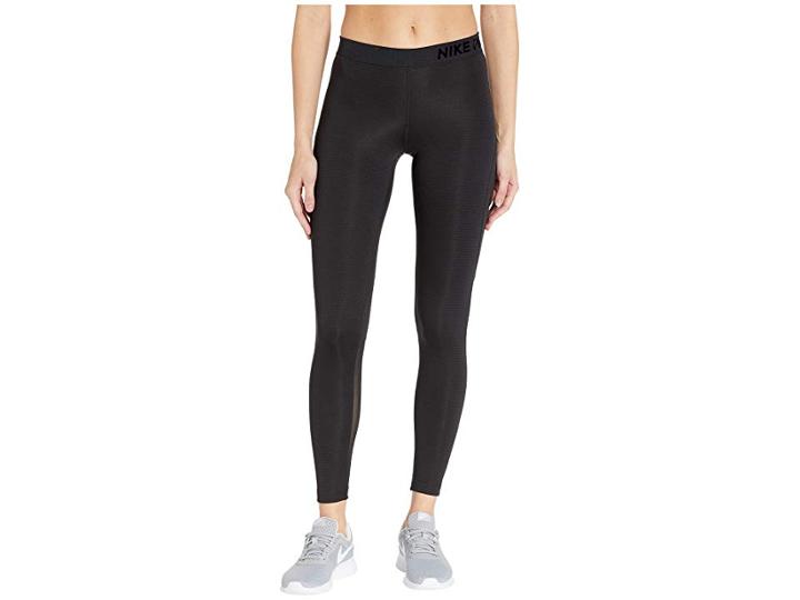 Nike Pro Warm Mesh Veneer Tights (black/black) Women's Casual Pants