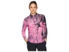 Jamie Sadock Star Ship Print Sunsense(r) 1/4 Snap Long Sleeve Top With 50 Uvp (pink) Women's Clothing