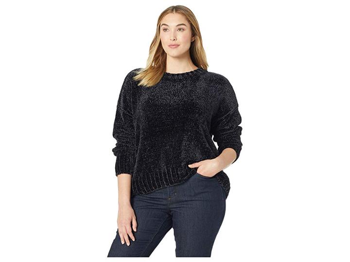 Sanctuary Plus Size Chenille Pullover Sweater (black) Women's Sweater