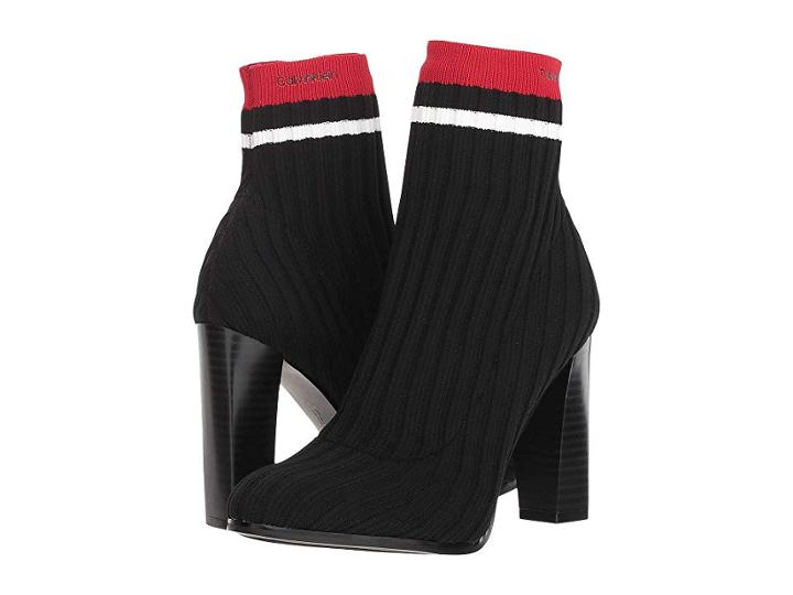 Calvin Klein Antonette (black/rogue Ribbed Stretch Knit) Women's Shoes