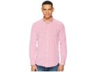 Bugatchi Long Sleeve Button Down Collar Woven Shaped (pink) Men's Clothing