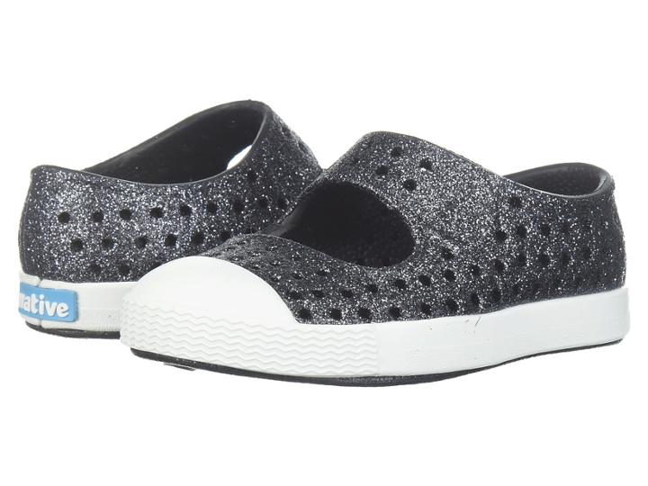 Native Kids Shoes Juniper Bling (toddler/little Kid) (jiffy Black Bling/shell White) Girls Shoes