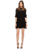 Rachel Zoe Janina Garden Lace Ruffled Mini Dress (black) Women's Dress