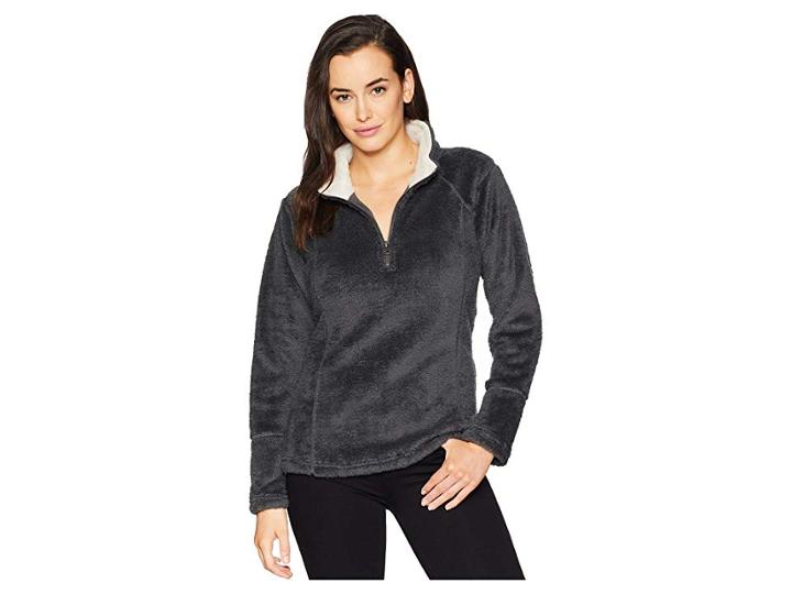 Dylan By True Grit Softest Double Face Fleece 1/4 Zip Pullover (vintage Black) Women's Fleece