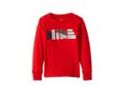 Nike Kids Geo Block Long Sleeve Tee (little Kids) (university Red) Boy's Clothing