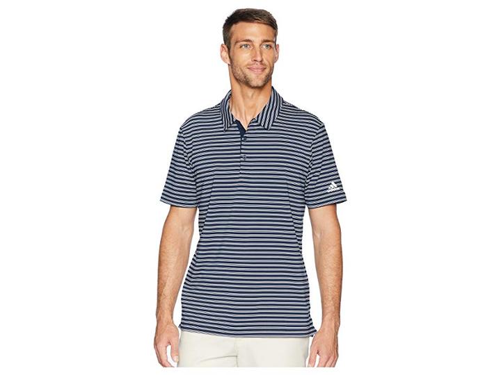 Adidas Golf Ultimate 2-color Stripe Polo (collegiate Navy/white) Men's Clothing