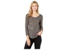 Lucky Brand Stars And Moon Beaded Tee (lucky Black) Women's T Shirt